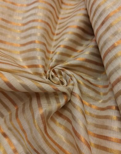 Tissu doré clair, or et bronze à rayures pour vos tables de fête