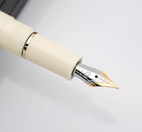 Miniatura 2 de JINHAO 82 - Pluma estilográfica con clip dorado (punta F 0.020 in, blanco marfil)