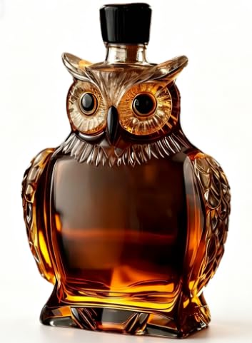 DTSXFTLY Owl Whiskey Decanter, Animal Glass Liquor Decanter Bottle