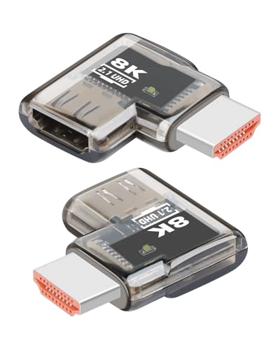 Adaptateur HDMI 2.1 8K contre les câbles tordus derrière la TV et le PC