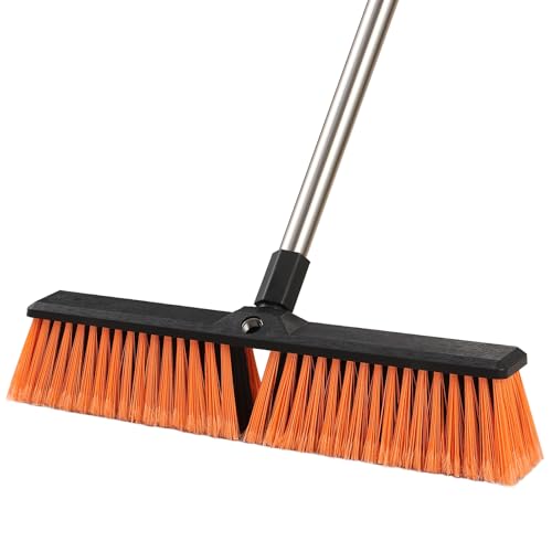 Mitclear 45cm Balai Brosse Extérieur avec Manche Long(163cm), Balai de Jardin Robuste avec Poil pour Terrasses, Jardins, Garages, Trottoirs, Idéal pour Le Nettoyage...
