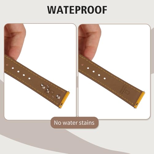 Italy Genuine Leather Watch Bands Men Women Compatible with Samsung Galaxy Watch Band, 20mm 22mm Lugs Watch Straps, Quick Release Wear-resistant Sweat-Resistant Smartwatch Replacement Strap