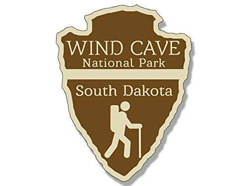 Magnet 3x4 inch Arrowhead Shaped Wind CAVE National Park Sticker (rv Hike sd Dakota) Magnetic Magnet Vinyl Sticker