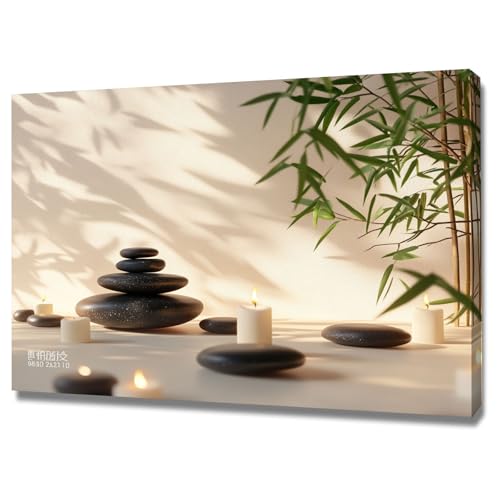Toile Bouddhisme Zen CUDAOO tableau 40x60cm encadré noir pour salon