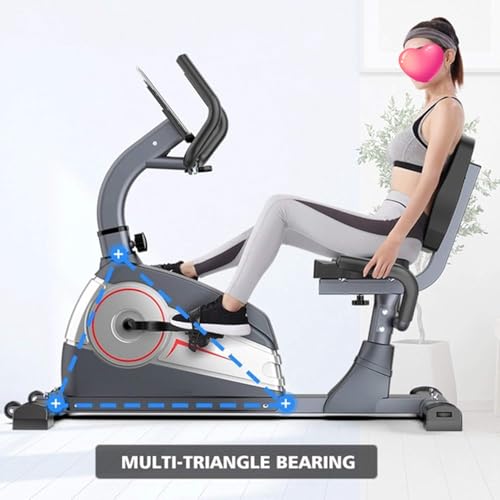 Image of Recumbent Exercise Bike Bicycle,Indoor Cycling Bike Adjustable Seat & Resistance,Stationary Bikes w /Phone Holder,for Home /Office Cardio Workout