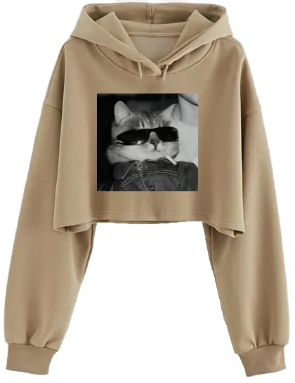 absolute defense Crop Hoodie for women Girl casual stylish latest Brown Beige white pink lavender black under 399 499 winterwear Hood wali crop hoody-picture-21