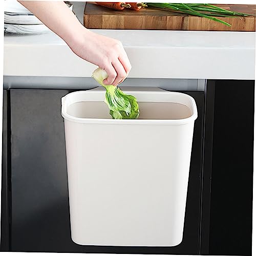 Caneca de basura para puerta de cocina blanca plástica miniatura 5
