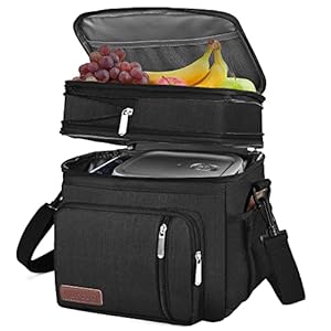 MIYCOO Lunch Bag & Lunch Box for Men Women Double Deck – Leakproof Insulated Soft Large Adult Lunch Cooler Bag for Work (Black,15L)