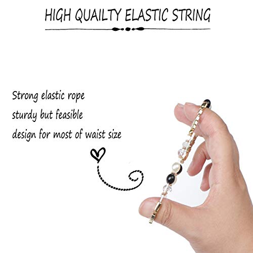 FIBO STEEL 6 Sets Bohemian Stackable Bead Bracelets for Women Stretch Multilayered Bracelet Set Multicolor Jewelry,Small Beads Elegant Style