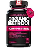 NEW! Nutratology Organic Beetroot Capsules | 1400 mg per Daily Serving | Made In Canada | Source of Antioxidants | Organic Beetroot Root Powder - 180 Capsules