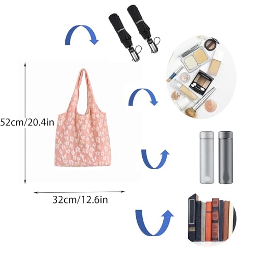 Bolso Tote de Lona con Flores para Mujer miniatura 4