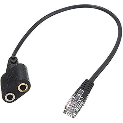 Queen.Y Rj9 Männlich bis 2 X 3. 5Mm Buchse Headset Telefon Mikrofon Audio Splitter Adapterkabel Cover