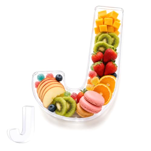 Image of Pooqla 10 inch Acrylic Letter Charcuterie Tray Birthday Party Fillable Box J