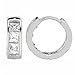 Ritastephens Sterling Silver Princess-cut Cubic Zirconia Huggie Hoop Earrings 3.5x9 Mm