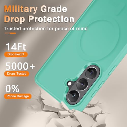 Image of YENAPOON for Samsung Galaxy S26 FE Case, Matte Magnetic Phone Cover, Teal