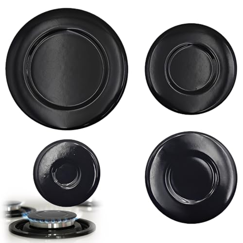 VRYNDH Cubiertas de quemador mejoradas para estufas de gas, juego de 4 tapas de repuesto de metal para estufas, 55 mm/75 mm/100 mm (cóncavas)