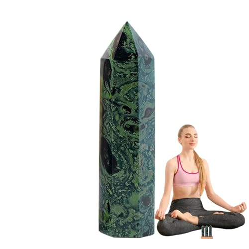 Malachite Stone Decor | Column Malachite Energy Crystal Stones - Natural Gem Arts Crafts Desk Accessories, Energy Balancing Home Decor Meditation Ornaments for Bedroom