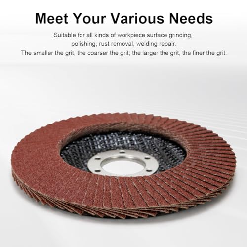 Supbicco FD 03 10 Pack 60 Grit Flap Discs 4 1/2 For Angle Grinder, Type 29 Abrasives Sanding Flapper Disc, Aluminum Oxide Grinding Wheel thumb #4