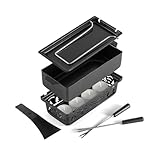 Swissmar Tandem Candle Fondue & Raclette Set - Portable 2-in-1 Tabletop Fondue Pot with Raclette Dish, Forks, Spatula & Tealight Candles