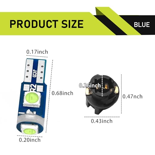 20 Piezas Lámparas LED T5 PC74 3030-3SMD Azules miniatura 2