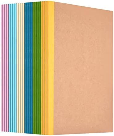 Jspupifip 24 Pack B5 Composition Notebooks Journals Bulk, Kraft Cover with Colorful Spine,60 Pages Wide Ruled Composition Notebook Journal 7.08x10 inch for Office School Supplies