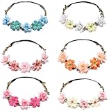HONGCAUP 6 Pack Boho Floral Crown Headbands for...