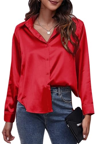 Tunique de travail élégante en satin col V pour style bureau décontracté