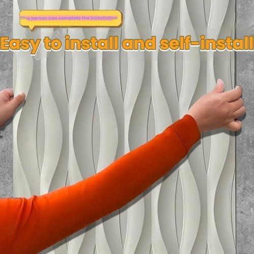 Waterproof 3D Wall Panels for Interior Decor, Lightweight PU Structural Bricks, Easy Install Decorative Wall Panels for Bedroom & Office - Yellow, Set of 5