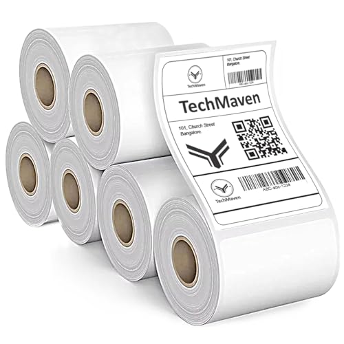 Image of 70gsm Thermal Label Printer Paper-4 inchx 6 inch(100 x 150 mm) Self Adhesive Stickers for Transfer Thermal Printing. Ideal for Shipping, Parcel, Barcode & Address Labels-400 Labels /Roll(Pack of 6)