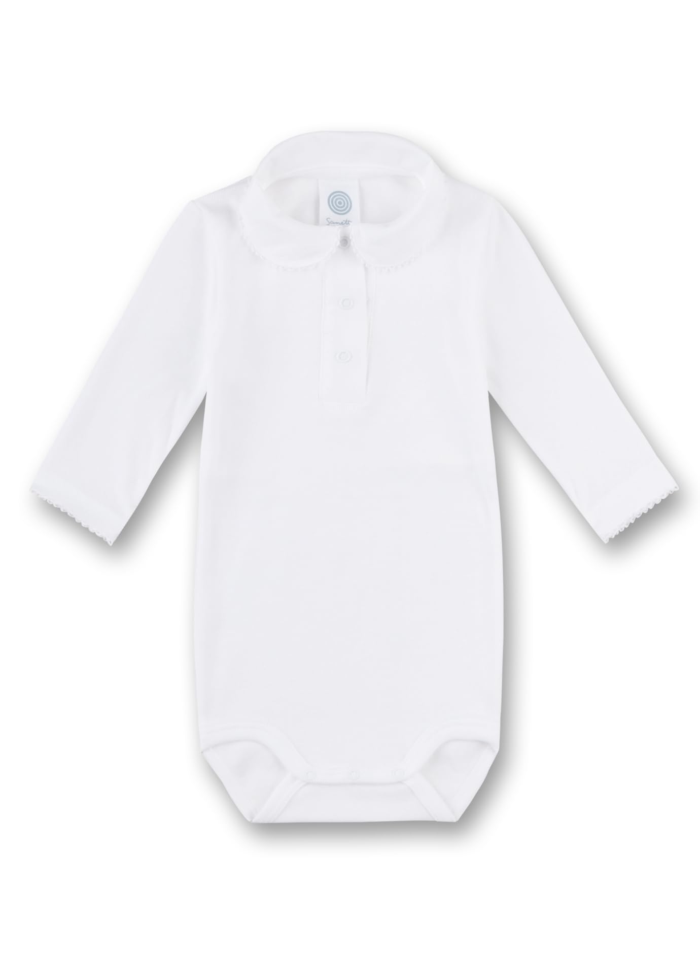 Sanetta Baby-Body langarm weiß | Hochwertiger und nachhaltiger Body für Mädchen aus Bio-Baumwolle. Baby Body