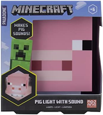 Paladone Minecraft Pig Light with Sound | Officially Licensed Merchandise