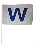 AES 12x18 12'x18' Wholesale Lot of 3 Chicago Cubs W Win Stick Flag Wood Staff