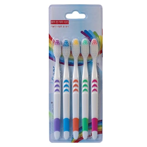 Cepillo De Dientes De Carbón De Bambú - 5 Cepillos De Dientes, Cepillo De Dientes De Cerdas Ultra Suave, Conjunto De Cuidado Bucco Para La Familia, Cerdas Suave, Conjunto De Cepillos De Dientes A