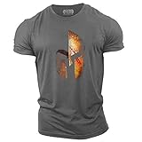 Herren T-Shirt Spartan Helm Druck Rundhals Kurzarm T-Shirt Mode Fitness Pullover