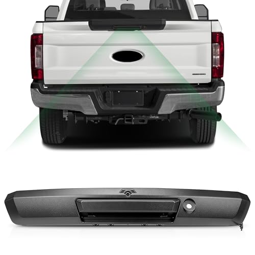 Image of PartsFlow Tailgate Handle with Rear View Backup Camera Compatible With 2017-2022 Ford F-250 F-350 F-450 Super Duty Without Release Button Replaces# HC3Z-9943400-NB HC3Z-9943400-NA