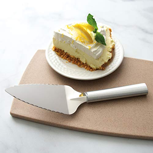Rada Cutlery Serrated Pie Server Stainless Steel With Aluminum Made In The Usa, 9-1/4 Inches, Silver Handle #TOP3