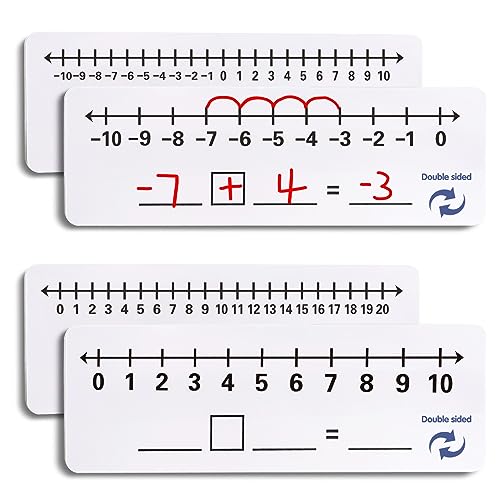 2 Pack -10 to10 Double Sided Dry Erase Number Line Board for Students，Teacher...