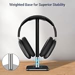Ceecysaa Headphone Stand, Headset Stand with Aluminum Supporting Bar, Headphone Holder with Stable Anti-Slip Base, Headset Holder for All Gaming Music Headphones Size (Black)
