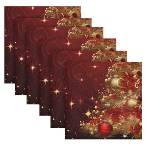 Servilletas de tela navideñas multicolor pack 6 miniatura 2