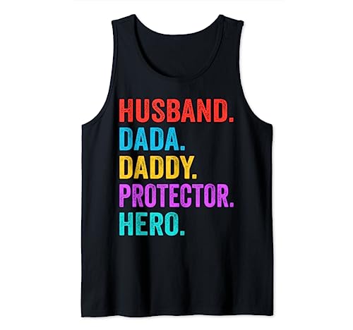 Husband Dada Daddy Protector Hero Father Funny Dad Canotta