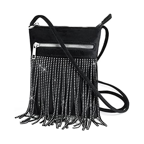 HOXIS Tassel Velvet Crossbody Glitter Bag Cover