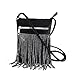HOXIS Tassel Crossbody Bag Bling Glitter Purse Sparkle Women Evening Bag (Black)