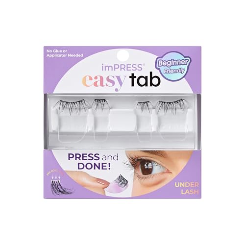 Kiss Impress Falsies Easy Tab Press On Self Adhesive Eyelashes, Black, 'Classy Natural', 1 Pair of...