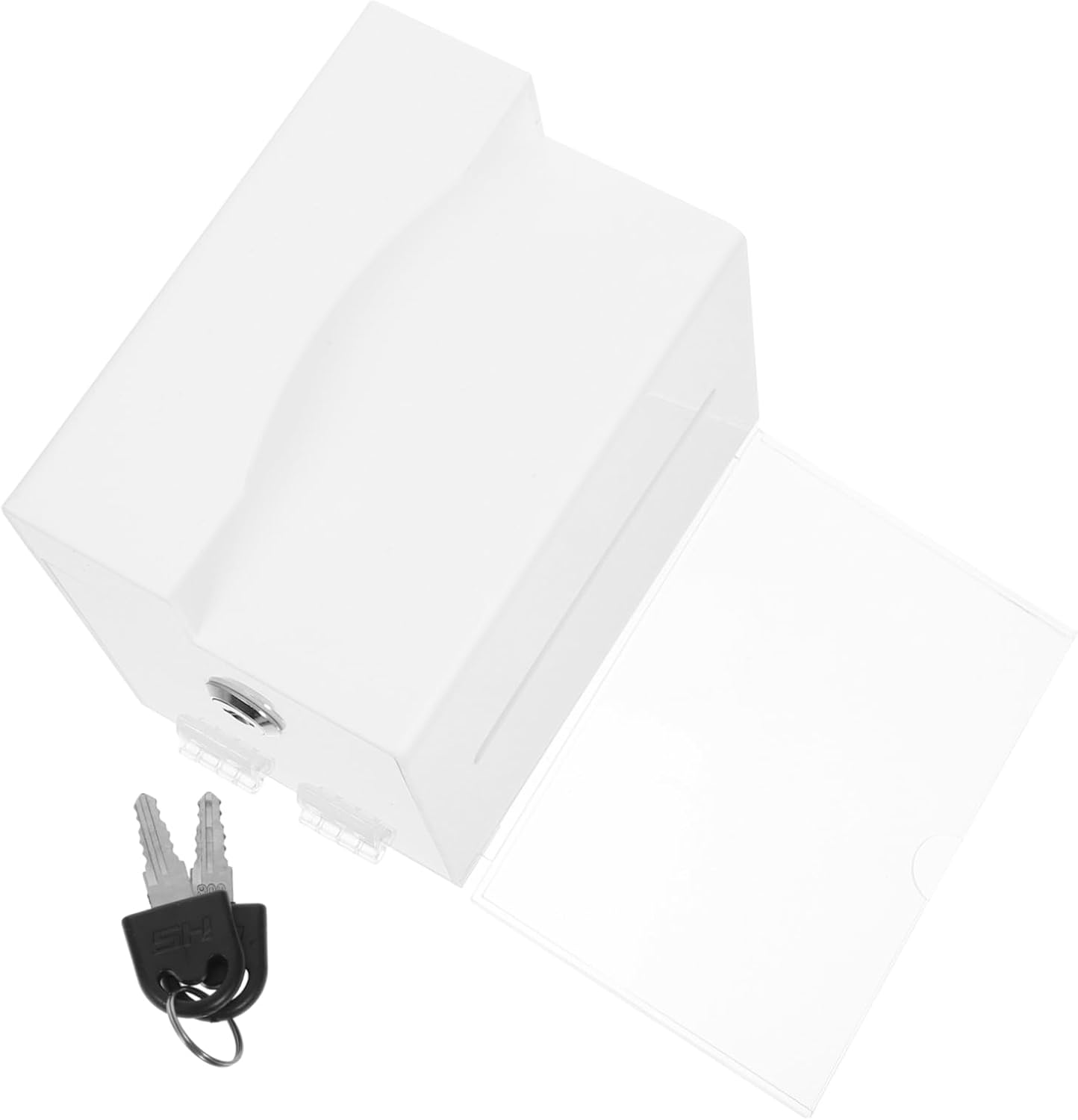 Veemoon Acrylic Donation Box Lock Versatile Ballot Box for Fundraising Suggestions and Comment Collection Portable Design for School and Office Use