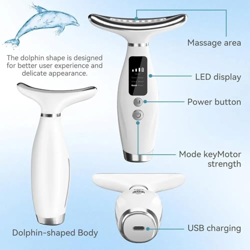 Image of SHOPOGENIX 7-in-1 Beauty Massager for Face and Neck Based on Thermal and 3-Speed VibrationTechnologies for Skin Care Firm Tightening and Smooth For all skin type.