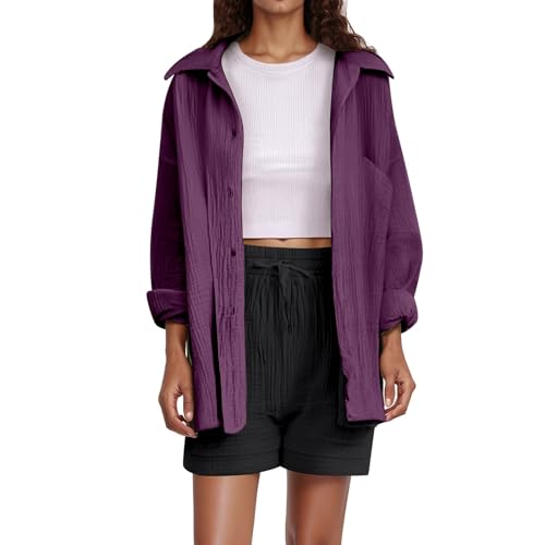 Chemise en lin femme oversize反 structure rigide pour un confort d'été absolu