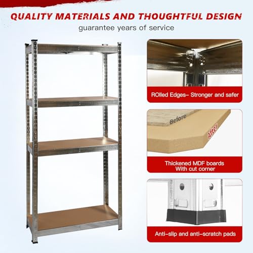 Garage Shelving Units,5 Tier Shelving Unit Garage Shelves Storage Shelf Heavy Duty Shed Storage Racking Shelf Metal Boltless for Warehouse Workshop Office (90X45X180cm) 6 Garage Shelving Units,5 Tier Shelving Unit Garage Shelves Storage Shelf Heavy Duty Shed Storage Racking Shelf Metal Boltless for Warehouse Workshop Office (90X45X180cm) - Image 6