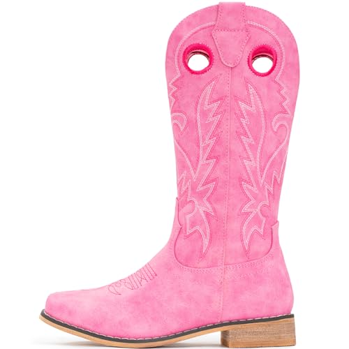 IUV Cowboy Boots for Boys Girls Western Square Toe Cowgirl Boots Mid Calf Riding Shoes (Toddler/Little Kid/Big Kid)3