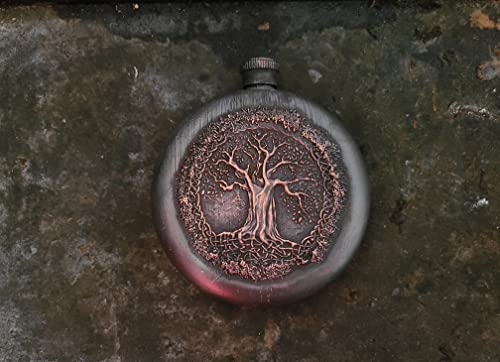 Yggdrasil Whiskey Hip Flask In Leather Case For Norse Mythology Conoiseurs #TOP3