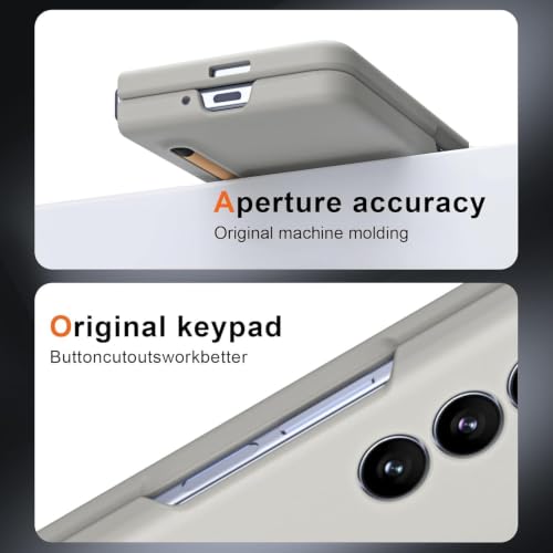 Image of TechTrendz Item Name for Samsung Galaxy Z Fold 8 Ultra Back Cover with Built in Compact S Pen Holder and Storage Slot Matte Protective Case Compatible with Galaxy Fold 8 Ultra Light Gray
